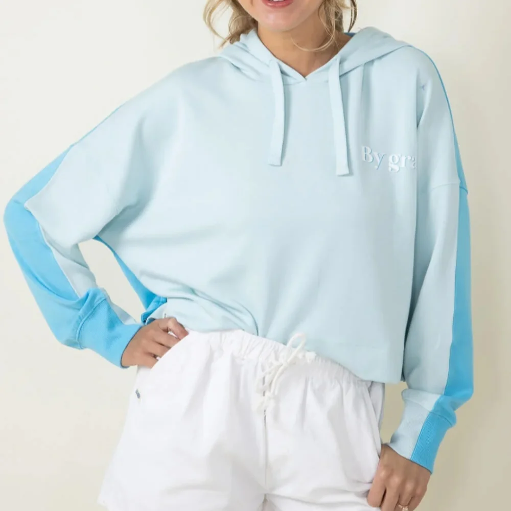 Simply Southern Color Block Through Faith Cropped Hoodie for Women XXL - Picture 5 of 12